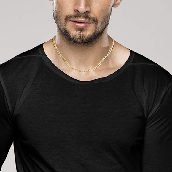 18k Italy 5mm Cuban Diamond Curb Link Necklace Unisex - Picture 5 of 6